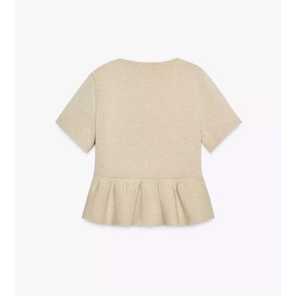 ZARA NWT Peplum Short Sleeve Cardigan - Picture 6 of 6